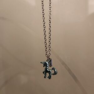 Claire's Shimmering Silver Unicorn Necklace